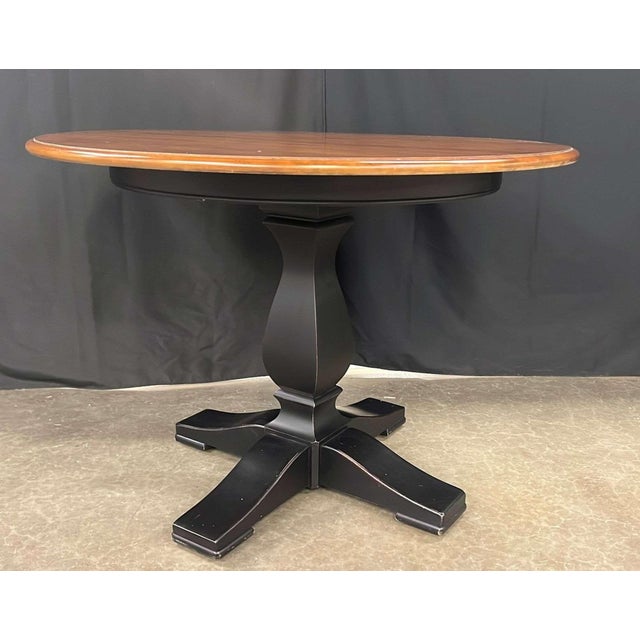 Ethan Allen Cameron Pedestal Dining Table With English Toffee and