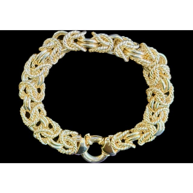 Vintage Italian 14k Gold Woven Link Necklace and Bracelet Set For Sale - Image 14 of 18