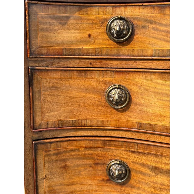 Antique George III Serpentine Chest of Drawers, 1790 For Sale - Image 9 of 13