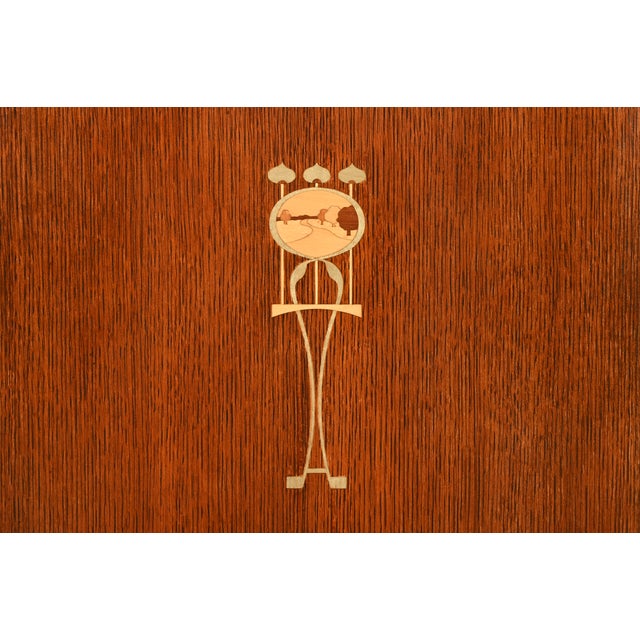 Brown Stickley Harvey Ellis Collection Mission Arts & Crafts Inlaid Oak Console or Media Cabinet For Sale - Image 8 of 15