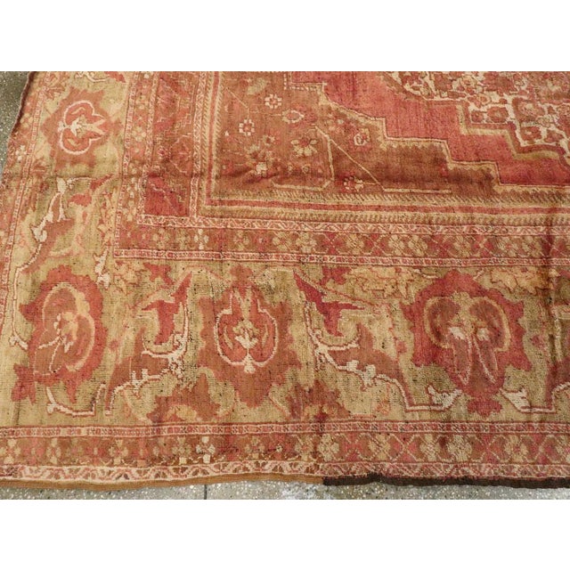 Early 20th Century Galerie Shabab Collection Early 20th Century Turkish Oushak Room Size Carpet For Sale - Image 5 of 7