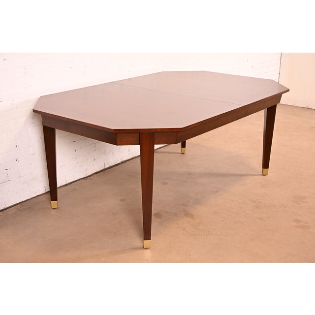 Henredon French Regency Louis XVI Banded Walnut Extension Dining Table | Newly Refinished For Sale - Image 11 of 18