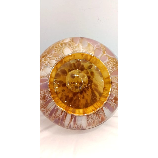Gold Vintage Hand Blown Maestri Vetrai Art Glass Vase Made in Italy For Sale - Image 8 of 8
