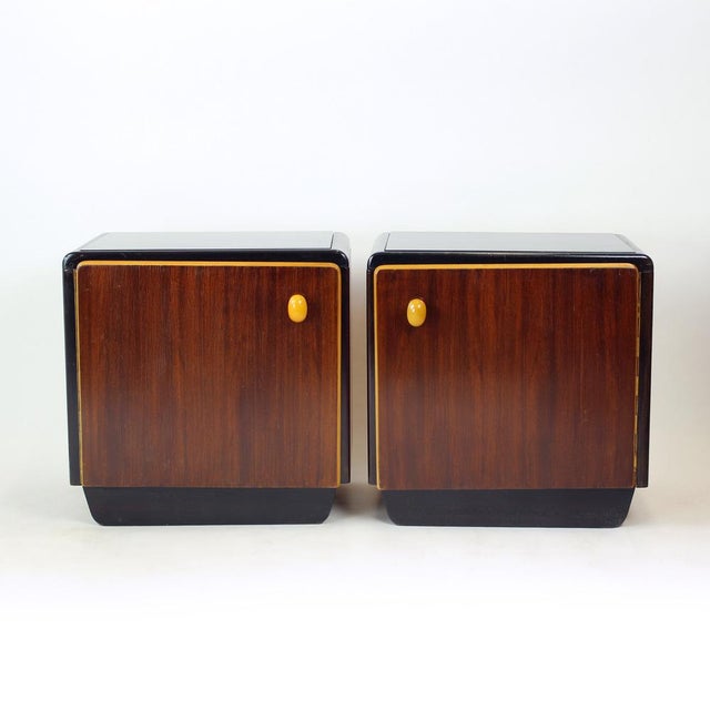 Mid-Century Modern Mid-Century Bedside Tables with Glass Tops, Former Czechoslovakia, 1960s, Set of 2 For Sale - Image 3 of 12