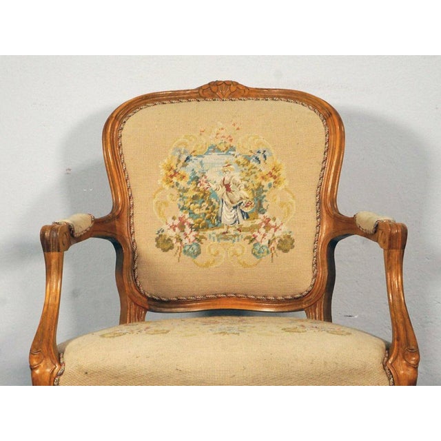 Rococo Armchair in Upholstered Beech For Sale - Image 6 of 11