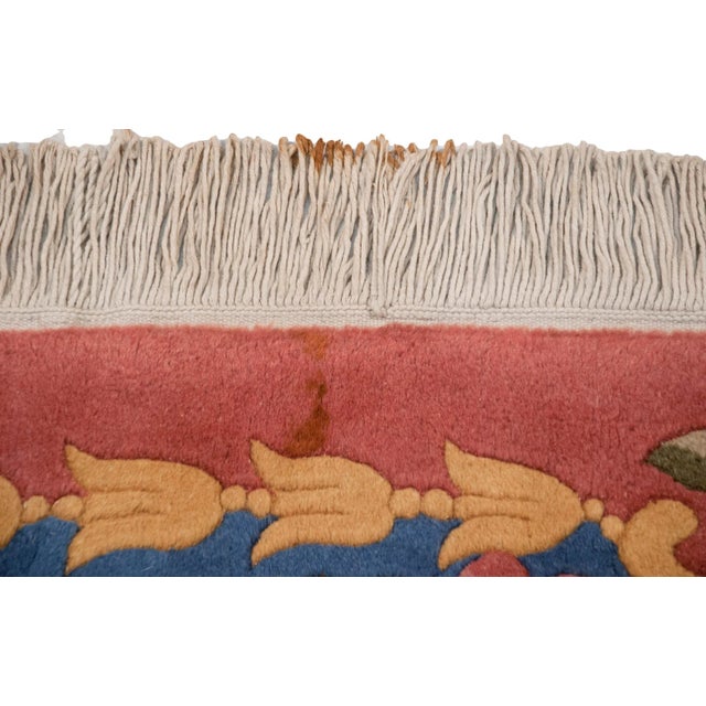 :: Roundel center medallion with interior rose bouquet wrapped by a Rococo inspired enveloping design relief atop a...