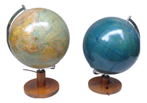 Illuminated Political Terrestrial and Celestial Globes from Räth, 1950s, Set of 2