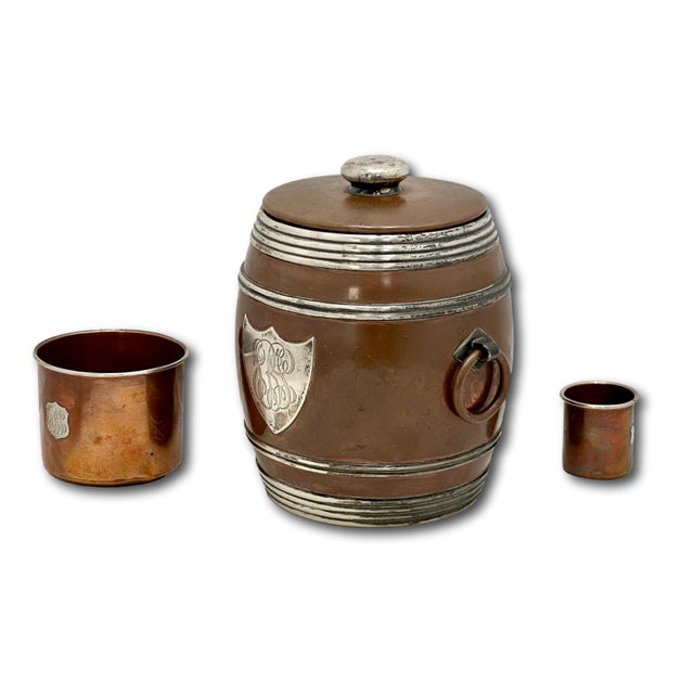 This is a Great Looking and Very Unusual Antique Original Matching 3 Piece Gentleman's Smoking Set. Circa Late 19th...