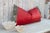 Indian Vintage Red Large Festive Indian Silk Queen Lumbar Pillow Cover For Sale - Image 3 of 9