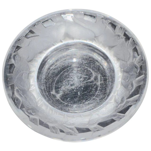 Lalique Irene Circle of Birds Clear and Satin Crystal Pin Dish For Sale