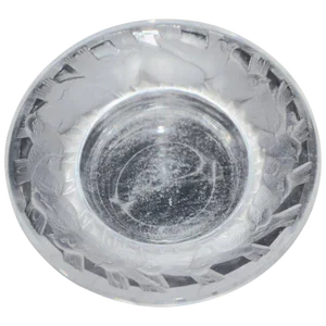Lalique Irene Circle of Birds Clear and Satin Crystal Pin Dish