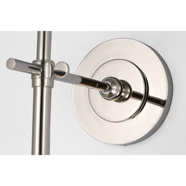 Thomas O'Brien for Visual Comfort Signature Bryant 27" Cordless Tail Sconce in Polished Nickel with Linen Shade For Sale - Image 10 of 13