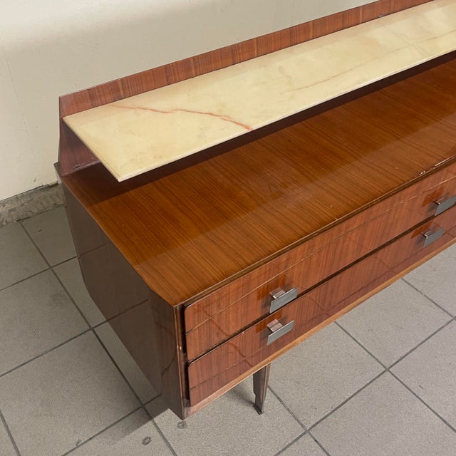 Wooden Sideboard with Marble Shelf, 1950s For Sale - Image 4 of 12