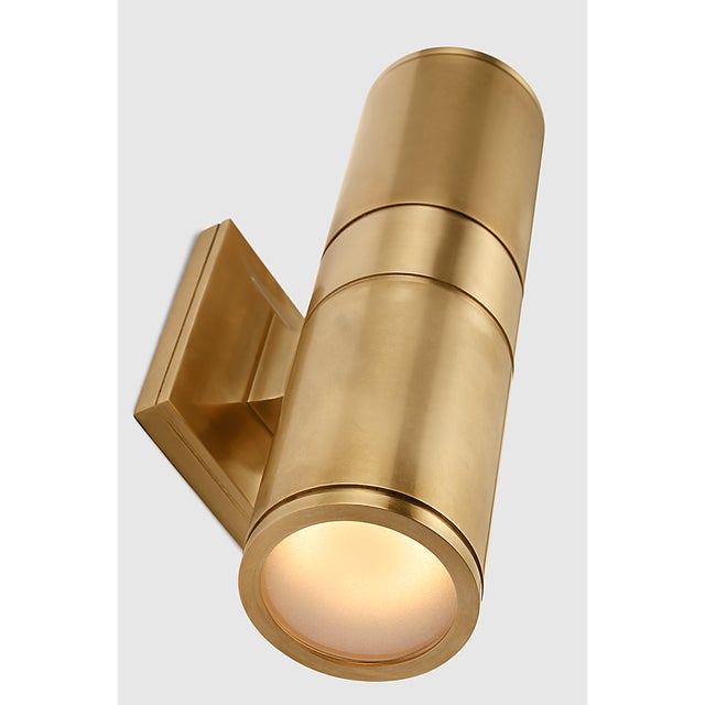 Metal Chapman & Myers for Visual Comfort Signature Provo 14" Canister Light in Antique-Burnished Brass For Sale - Image 7 of 10