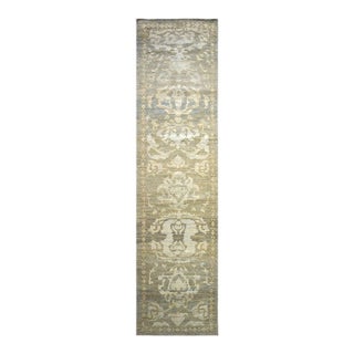 21st Century Persian Sultanabad Wool 3x12 Gray, Yellow & Ivory Handmade Runner Rug #1142054 For Sale