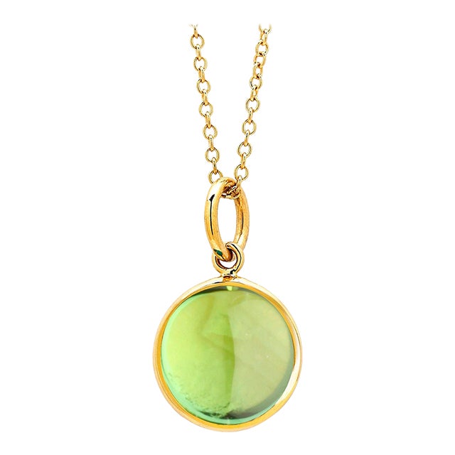 Syna Yellow Gold Peridot Chakra Charm Pendant For Sale