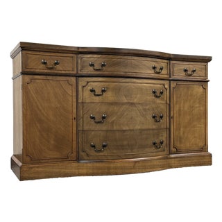 Tuscan Style Serpentine Buffet With Raised Panel Doors For Sale