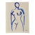 Contemporary Gouache on Paper Drawing by Auker, Blue Nude #11 For Sale