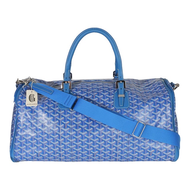 Blue Goyardine Canvas Croisière Boston 50 For Sale