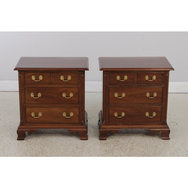 Age: C.1991 Details: Cherry Bracket Feet Fine Carved Details High Quality Construction Quarter Column Sides Rich High...