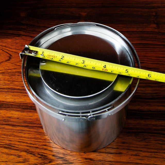 Mid 20th Century Danish Modern Ice Bucket Stelton Stainless Steel Lidded Handle For Sale - Image 10 of 11