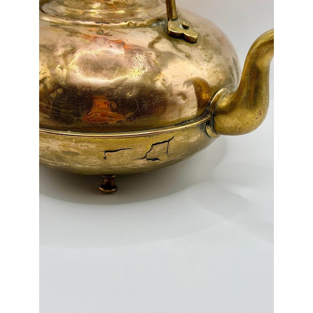 Early 20th Century Antique JCB James Clews Brass Toddy Kettle With Amber Handle For Sale - Image 5 of 8