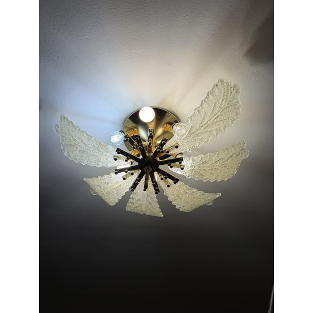 Venetian Murano Glass Hanging Lamp in the style of Barovier & Toso, 1980s For Sale - Image 10 of 13