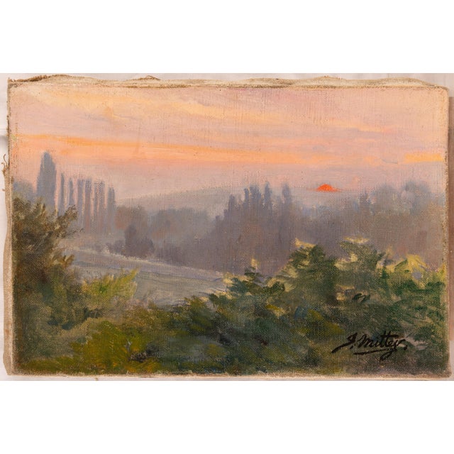 Joseph Mittey, Sunset at Dawn, 1890s-1910s, Oil on Canvas For Sale - Image 8 of 13