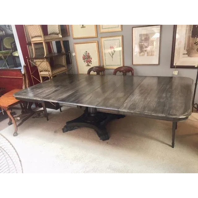 19th Century English Regency Dining Table With Leaves For Sale - Image 13 of 13