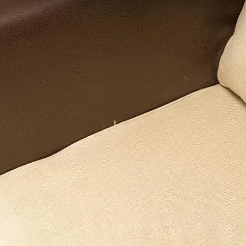 Animal Skin Brown Leather & Fabric Loveseat Sofa by Philippe Hurel, 2000s For Sale - Image 7 of 11