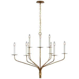 Ian K. Fowler for Visual Comfort Signature Belfair Large Two-Tier Chandelier in Gilded Iron