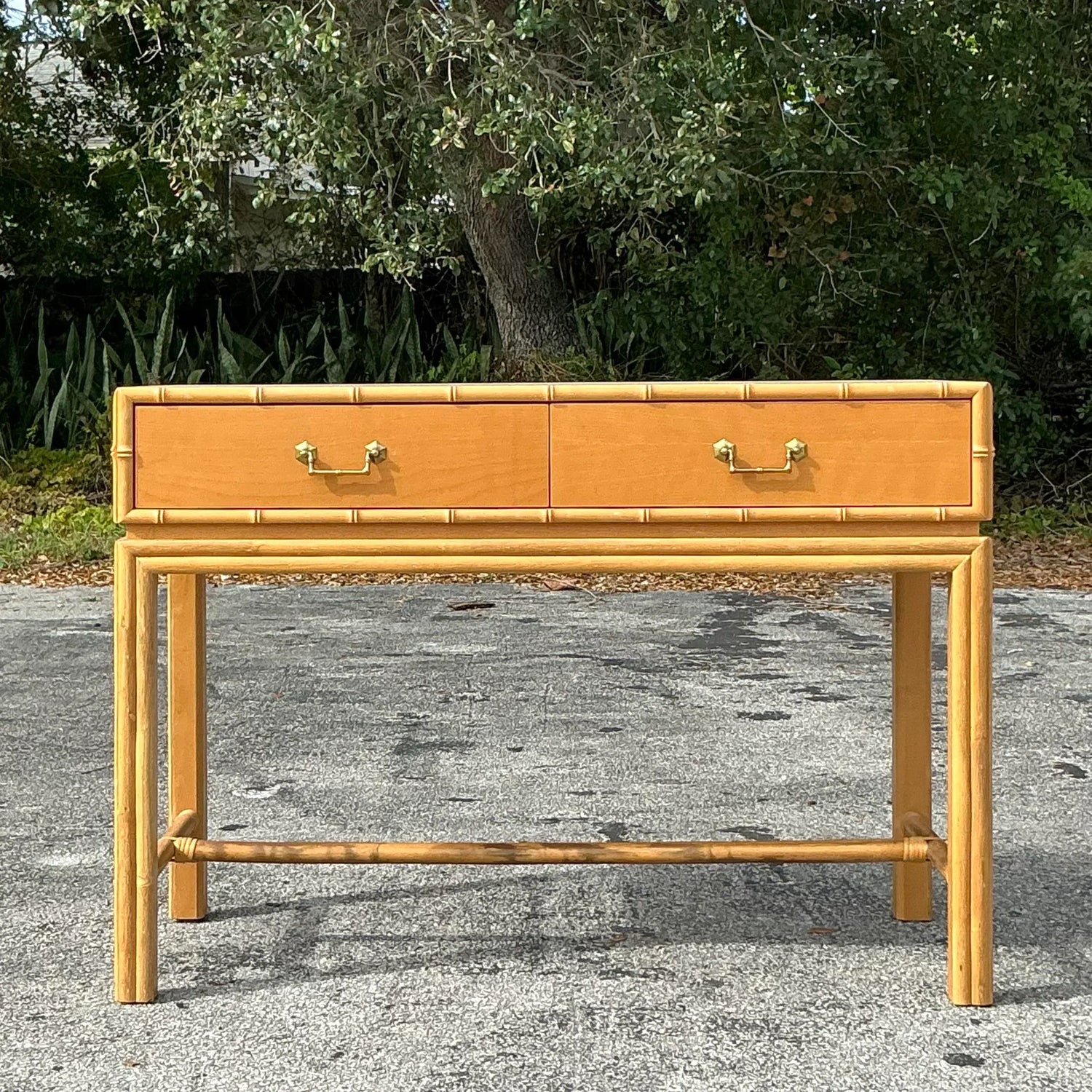 Vintage Coastal Ficks Reed Desk - Side view