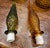 Pair of Vintage Glass Genie Bottles - Amber Diamond and Green Hobnail For Sale - Image 10 of 15