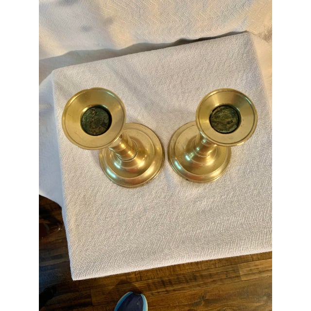 Brass Early 20th Century French Brass Adjustable Candlesticks - a Set For Sale - Image 8 of 12