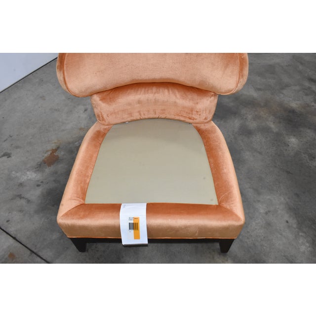 Century Furniture Velvet Peach/Orange Slipper Chair For Sale - Image 9 of 11