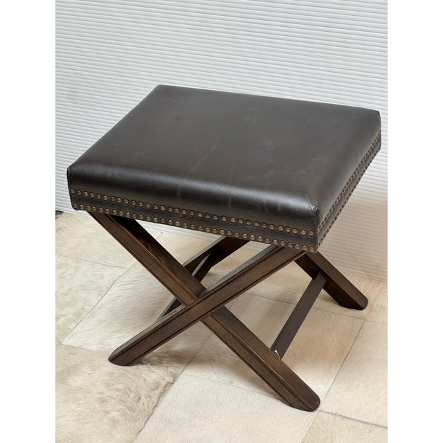 Four Hands Elyse Ottoman, Durango Smoke For Sale - Image 4 of 12