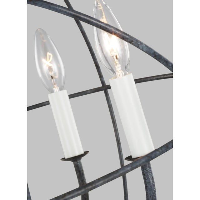 Chapman & Myers by Visual Comfort Studio Bayberry Medium Pendant, Weathered Galvanized For Sale - Image 4 of 6