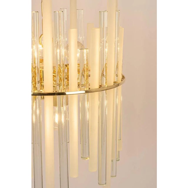 Gilt Brass & Crystal Glass Rods Chandelier by C.Palme, Germany, 1970s For Sale - Image 8 of 14