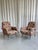 Charming pair of mid century armchairs with floral pattern upholstery from Italy, 1970s. Reminiscent of the style of Marco...
