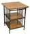 Industrial Iron + Wood Three Tier Side Table For Sale