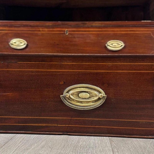 18th Century English Mahogany Chest of Drawers with Satinwood Inlay For Sale - Image 6 of 12
