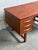 Vintage Danish Teak Executive Desk Mid Century Modern Writing Desk Finished Back Office Desk For Sale - Image 4 of 10