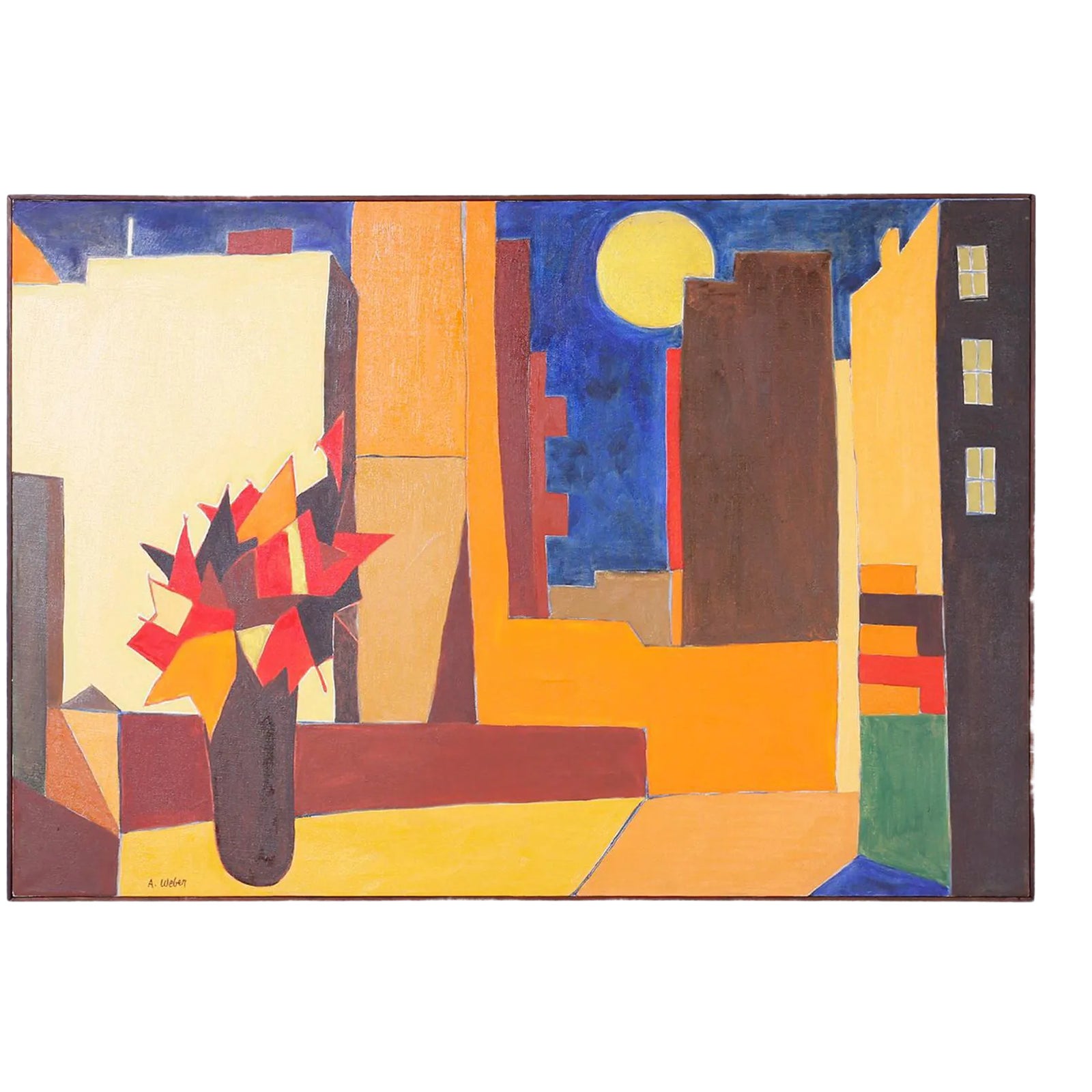 Colorful Modernist Painting on Canvas Chairish