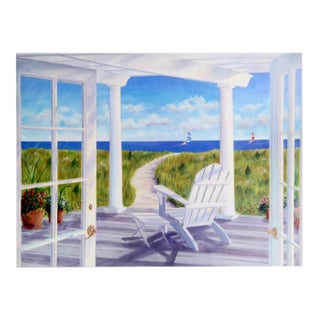 Early 21st Century "Pergola by the Sea" Poster by Carol Saxe For Sale