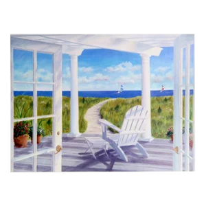 Early 21st Century "Pergola by the Sea" Poster by Carol Saxe