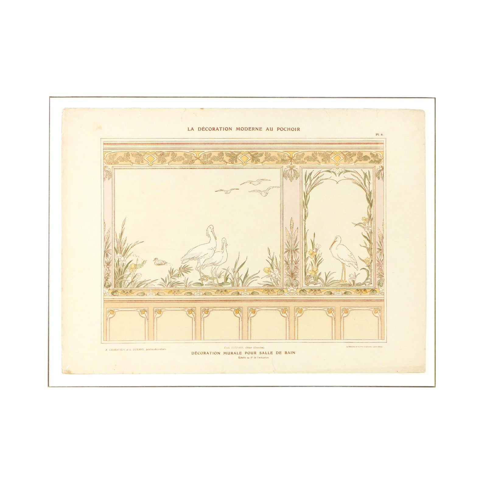Consigned Art Nouveau Bathroom Mural Print C 1890 Chairish