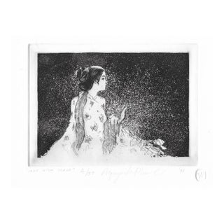 1998 Nguyễn Phuoc Lady With Scarf Etching For Sale