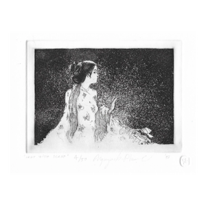 1998 Nguyễn Phuoc Lady With Scarf Etching