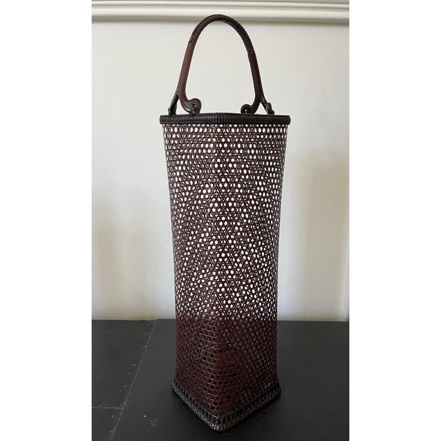 Late 20th Century Japanese Bamboo Basket Ikebana by Tanabe Chikuunsai II For Sale - Image 5 of 18