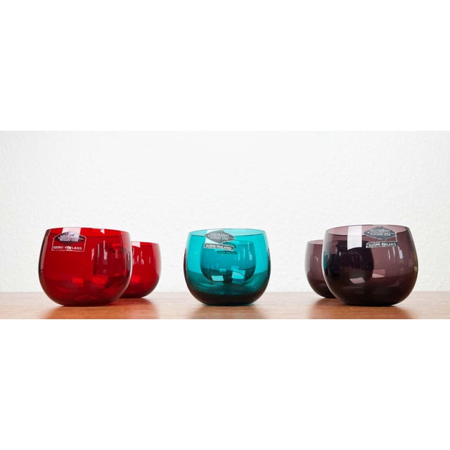 Mid-Century Modern Drinking Glasses from Nuutajärvi Notsjö, Finland, 1960s, Set of 6, in Very Good conditions. Designed...